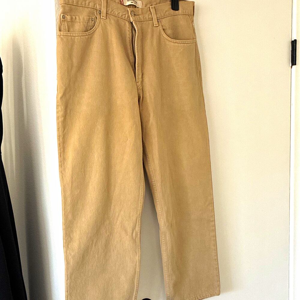 Y2K Levi's 550 Mens Jeans Relaxed Fit Beige Denim Cotton Made in MX 34x27